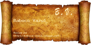 Babocs Vazul névjegykártya